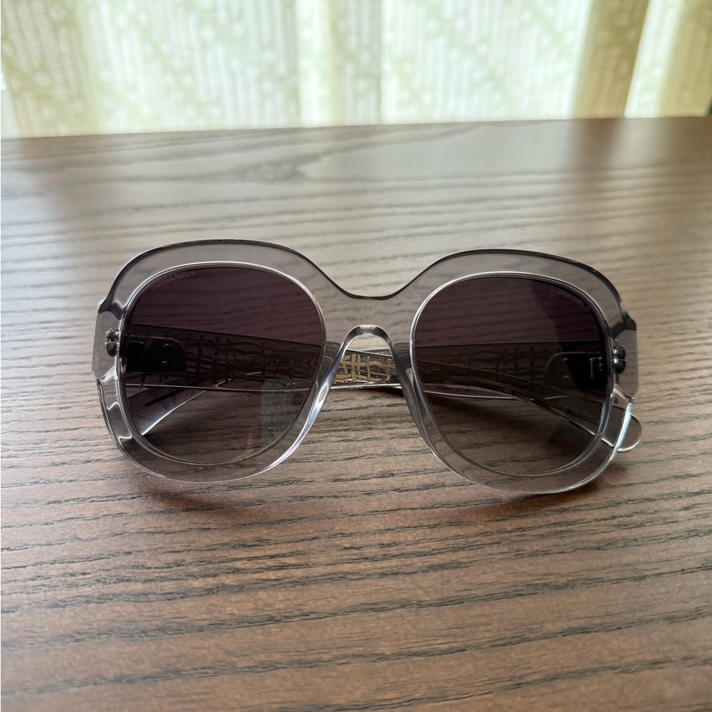 Chanel CH5433 Sunglasses Translucent Grey Tweed Effect